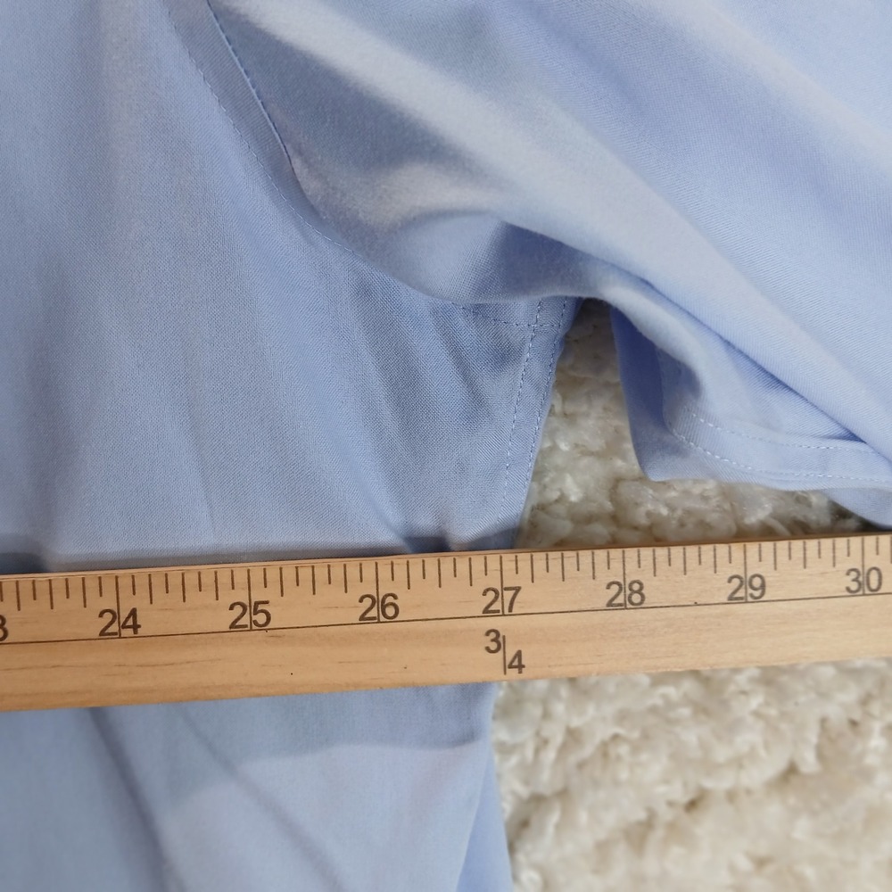 Jos A Bank Traveler Button Down Shirt Light Blue Fit Long Sleeve Mens 17 1/2 34 - Picture 5 of 7